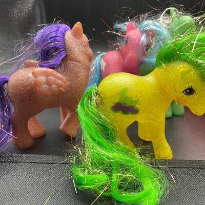 Lot of 7 My Little Pony Sparkle Ponies Glitter Bodies Space Themes