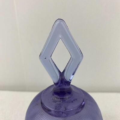 Lot# 16 S Vintage Fenton Wisteria Violet Purple Bell Threaded Diamond Optic Ruffled Rim