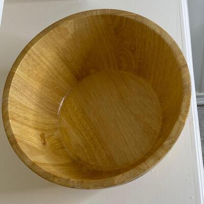 Solid Wood Rooster Salad Bowl