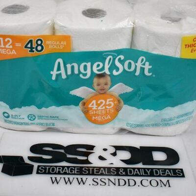 Angel Soft Toilet Paper, 12 Mega Rolls (= 48 Regular Rolls) - New