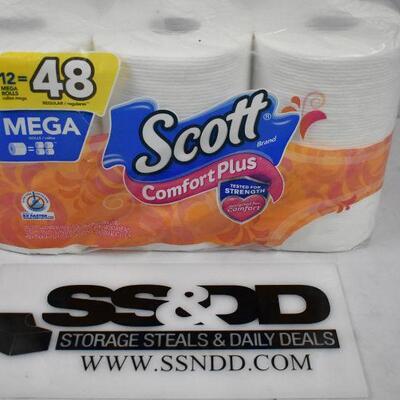 Scott ComfortPlus, 12 Mega Rolls, Bath Tissue - New