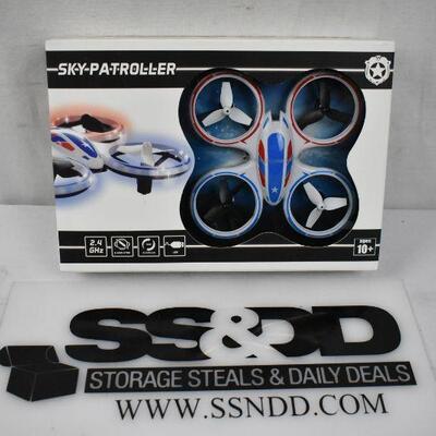 EWONDERWORLD Drone, Sky Patroller, Easy to Fly, White with Red & Blue - New