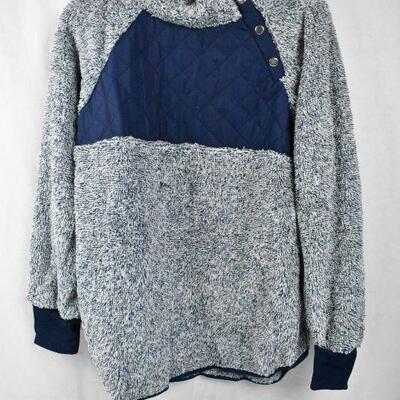 Women's Cozy Sweater, Navy Blue size XXL, 4 snaps, No tags - New