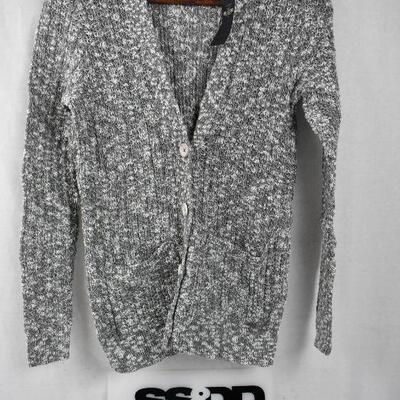 Women's Gray Cardigan Sweater Hollister. X-Small, 4 Buttons, front pockets - New