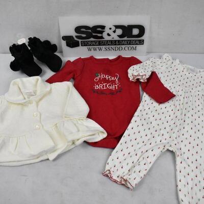 4 pc Infant Holiday Clothing: Gymboree and Stepping Stones - New