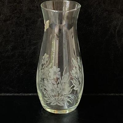 Glass Etched Vase 