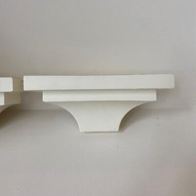 Pair of Small White Wall Shelves 