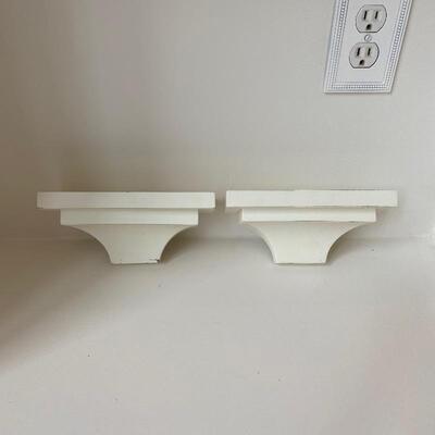 Pair of Small White Wall Shelves 