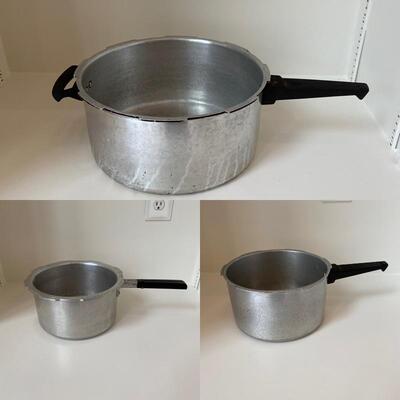 Set of 3 Pressure Cooker Pots With No Lids