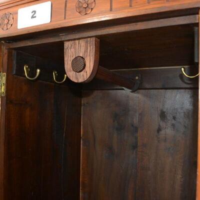 LOT 2 WOOD AND MIRROR CREDENZA