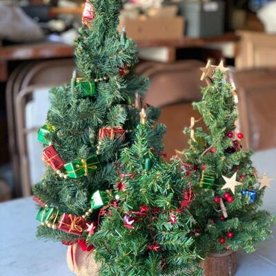 LOT 307  TABLE TOP CHRISTMAS TREES DECORATED