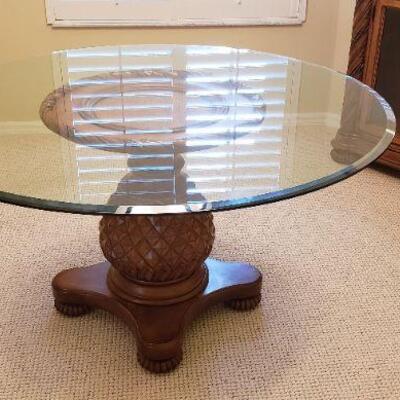 Havertys Glass Table with 4 Chairs