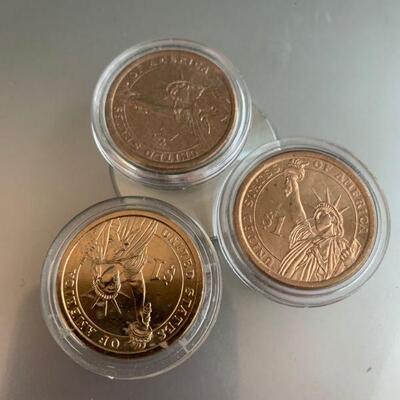 3 uncirculated proof mint US dollar coins
