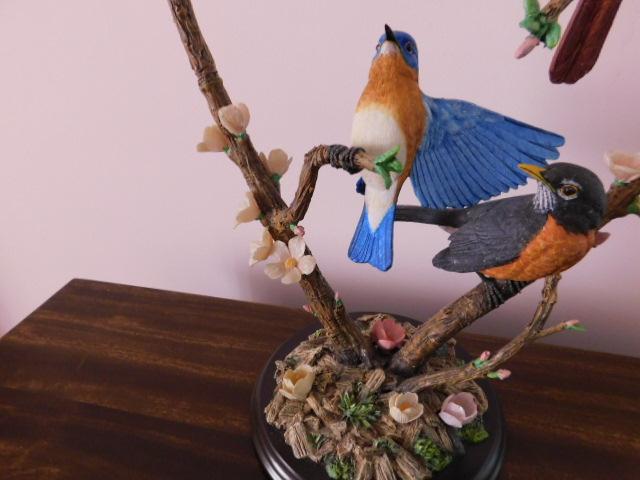 Colorful Collectible Danbury Mint 'Spring Quartet' Birds on Colorful Collectible Danbury Mint 'Spring Quartet' Birds on
