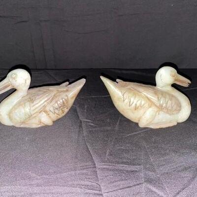 LOT#21: Pair of Carved Jade Ducks