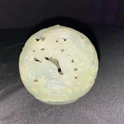 LOT#24: Pierced Jade Ball & Buddha