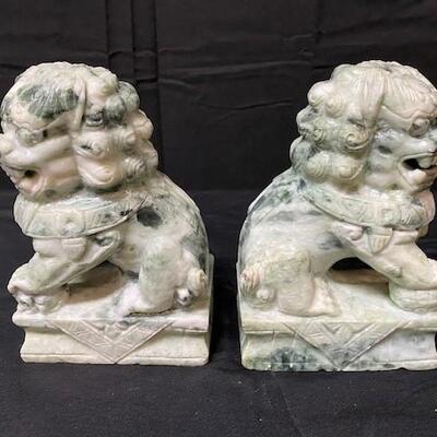 LOT#26: Believed to be Carved Nephrite Foo Dogs