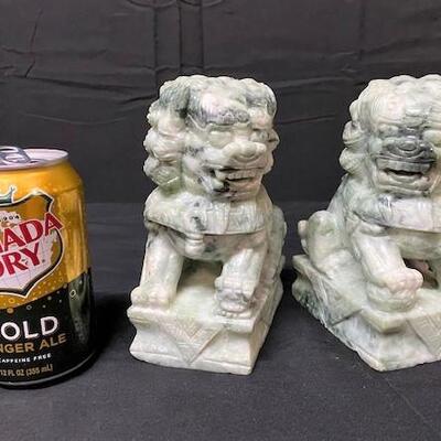 LOT#26: Believed to be Carved Nephrite Foo Dogs