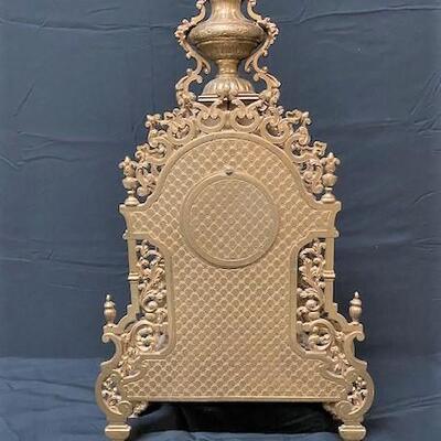 LOT#31: Italian Imperial Gilt Brass Rococo Style Mantle Clock