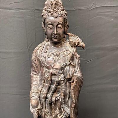 LOT#34: Patinated Bronze Kuan-Yin Statue