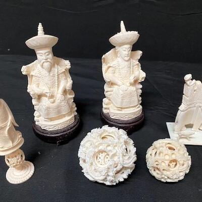 LOT#45: Collection of Faux Ivory Figures