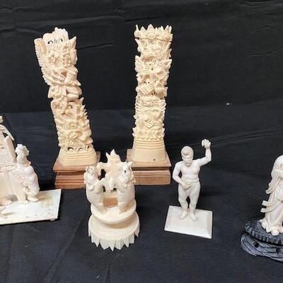 LOT#45: Collection of Faux Ivory Figures