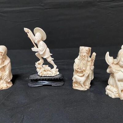 LOT#47: Assorted Faux Ivory Figurines