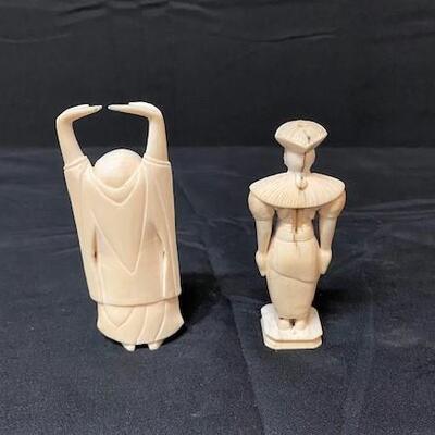 LOT#50: Pair of Dense Ivory Colored Figures