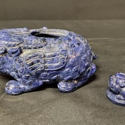 LOT#51: Carved Lapis Chinese Pieces