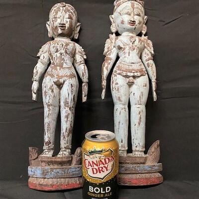 LOT#52: Carved Wooden Buddhist Statues