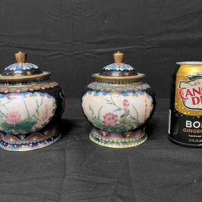 LOT#57: Pair of Contemporary Chinese Cloisonne