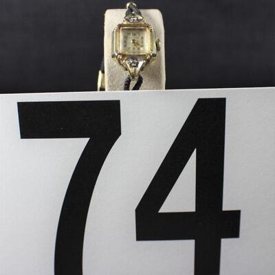 LOT#74: Ladies Vintage Bulova Stamped 14K Gold Watch