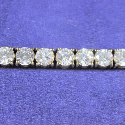 LOT#82: Marked .925 Silver Vermeil Bracelet with White Stones 24.1g