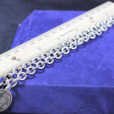 LOT#84: Marked .925 Silver Tiffany & Co Necklace 52.4g