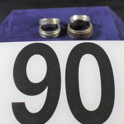 LOT#90: 4 Marked .925 Silver Men's Rings 28.2g