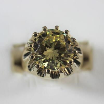 LOT#97: Stamped 14K Gold Citrine Colored Stone Ring 9.8g