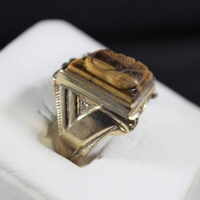 LOT#99: Stamped 10K Gold Cameo Ring 4.8g