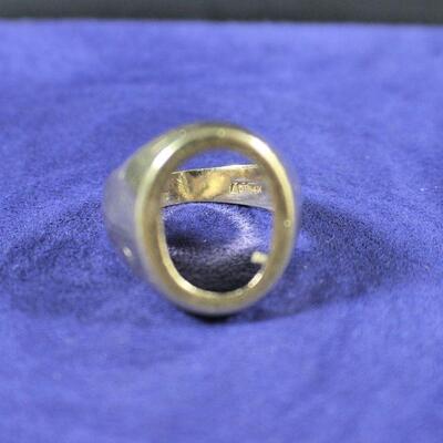 LOT#102: Stamped 14K Gold Ring - Missing Center Stone #2 6.6g
