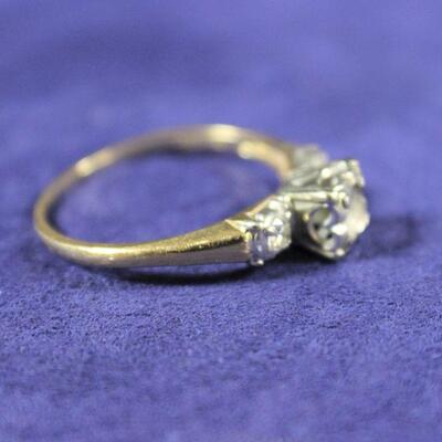 LOT#103: Stamped 14K Gold Antique Ring - Missing Center Stone #3 2.1g