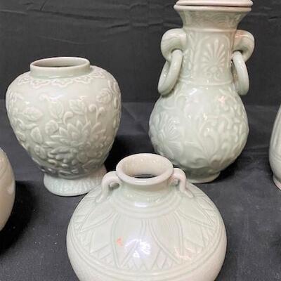 LOT#120: Mixed Celedon Ceramic Grouping