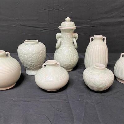 LOT#120: Mixed Celedon Ceramic Grouping