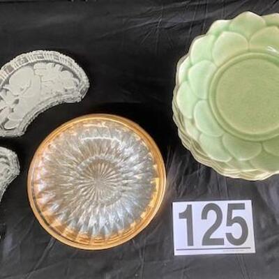 LOT#125: Assorted Plates Including Relish Trays