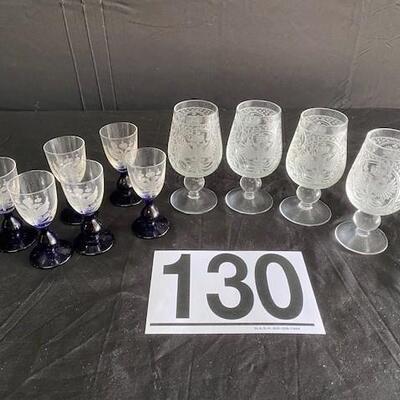 LOT#130: 10 Piece Russian Cordial & Brandy Glass Set