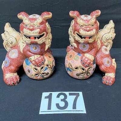 LOT#137: Signed Foo Dogs