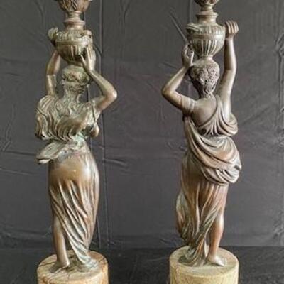 LOT#138: Pair of Contemporary Figural Bronzes