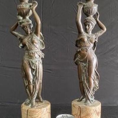 LOT#138: Pair of Contemporary Figural Bronzes