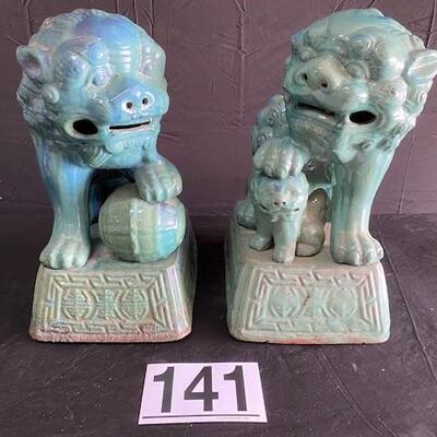 LOT#141: Pair of Large Foo Dogs #1
