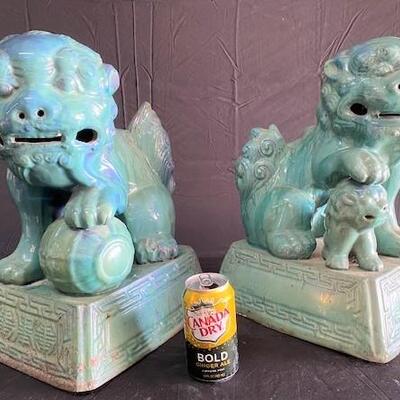 LOT#141: Pair of Large Foo Dogs #1