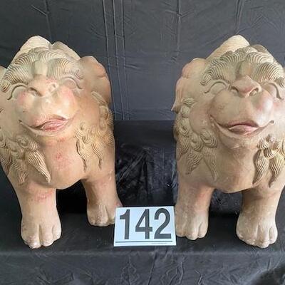 LOT#142: Pair of Large Foo Dogs #2