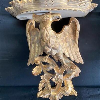 LOT#143: Pair of Gilded Eagle Sconces